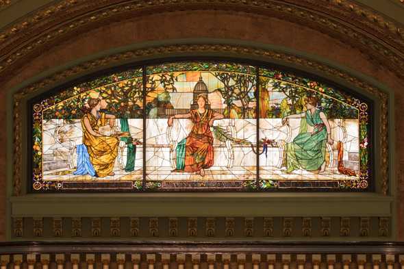 Stained glass window in the Union Station bar